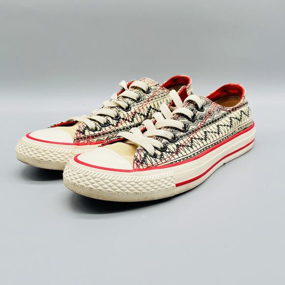 Converse All Star Shoes Womens 6.5 Brown Red Kimber Low Top Canvas Pattern - Picture 4 of 11